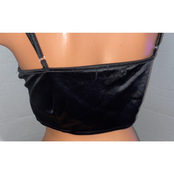 Vintage Silky Missguided black cropped Camisoles Tank Top 8 - Picture 9 of 10
